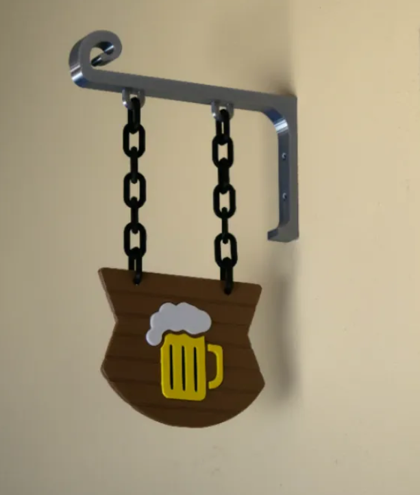 Bar Sign With Handle — 3D printed by Moon Studio 3D